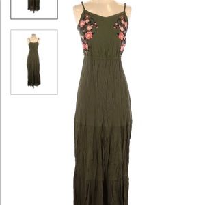 Green Embroidered Maxi Dress